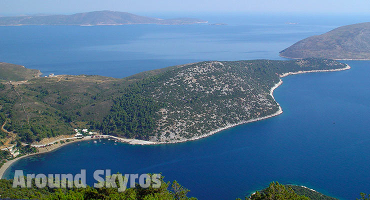 View of Pefkos from Agios Panteleimonas